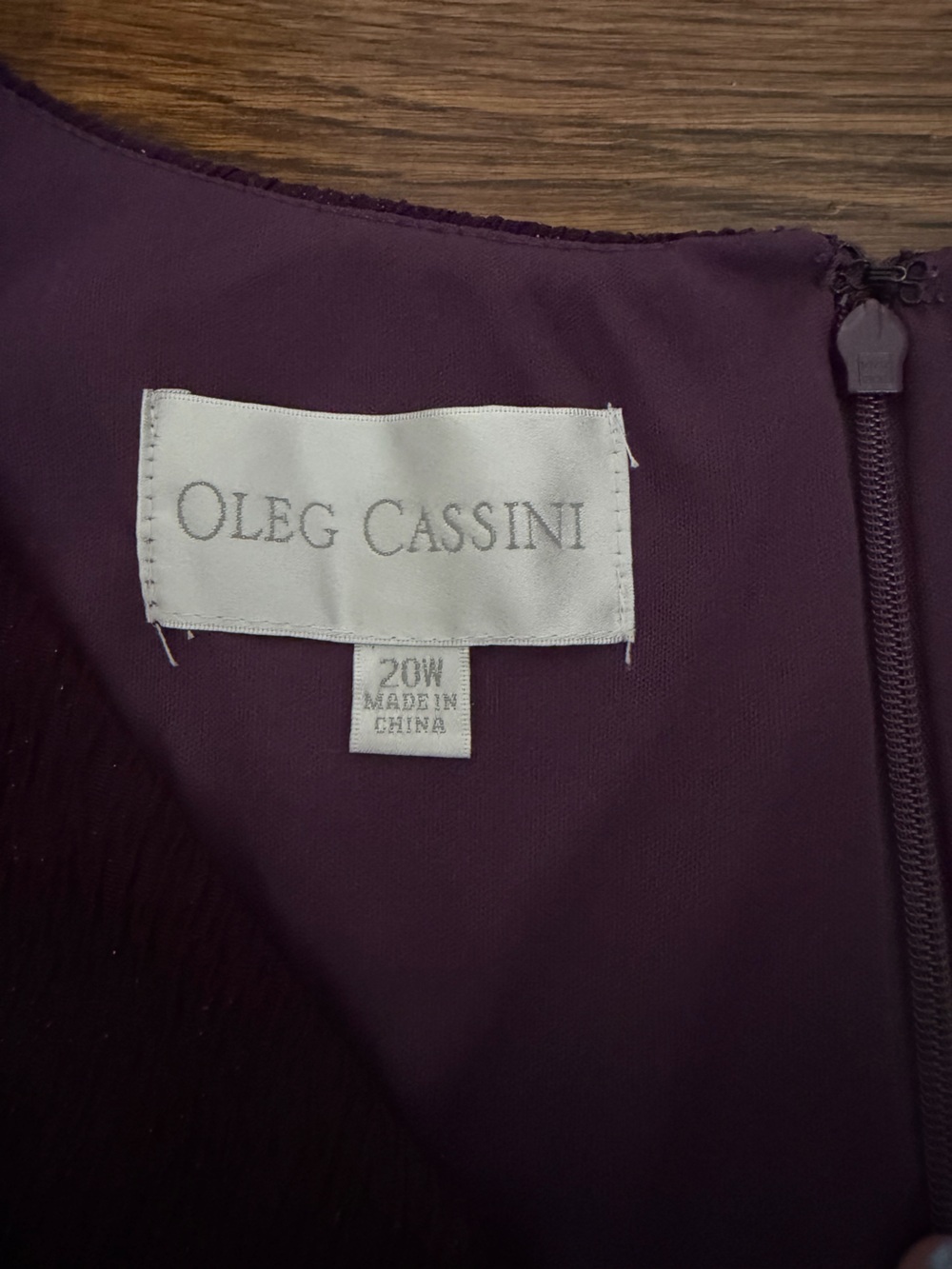 Oleg Cassini Deep Purple Lace-Texture Maxi Dress with Brooch Accent - Picture 3 of 8